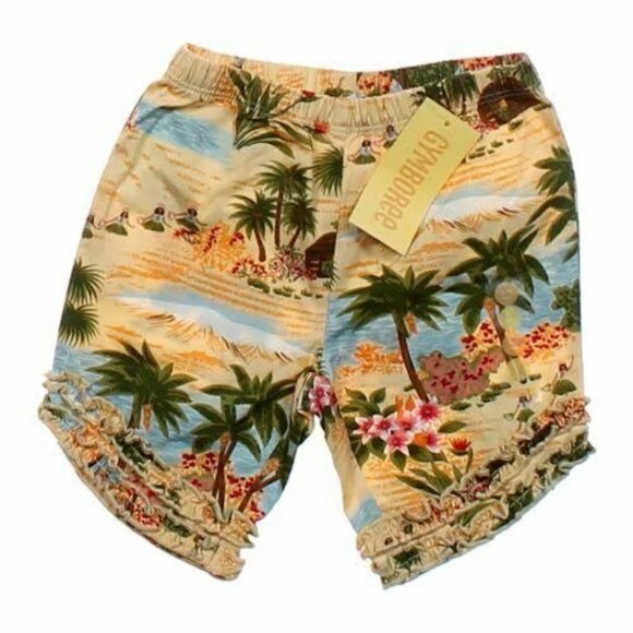 Gymboree Size 3-6 Months Shorts Baby Girls Hawaiian Theme Ruffle NEW - Picture 2 of 6